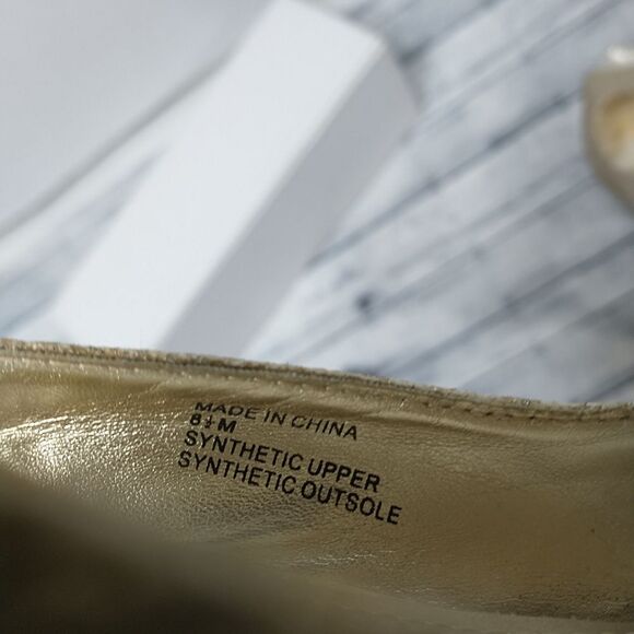 Bakers Flash Gold Glitter Platform Stiletto Peep Toe Shoes Heels 8.5M - Picture 6 of 12